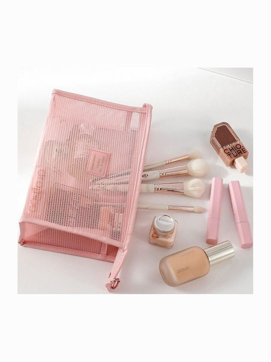 Jetbags Rz11136-49 Νεσεσέρ Ταξιδιού Makeup Organizer Mesh Cosmetic Bag Ροζ 26x26x16cm