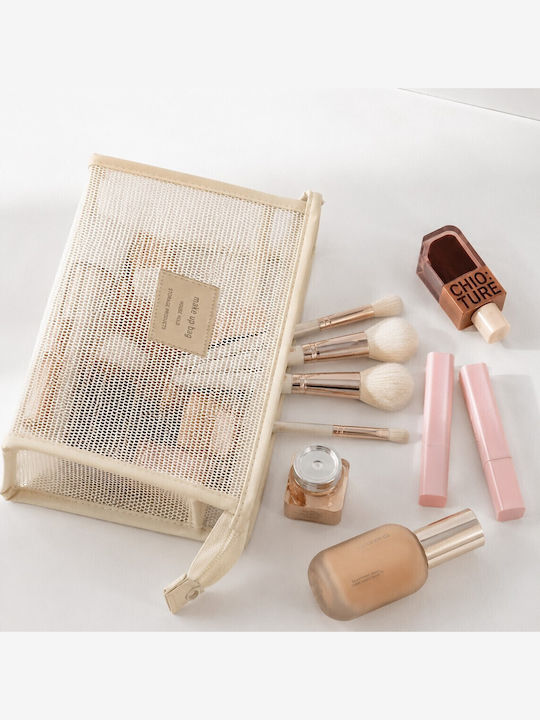 Jetbags Rz11136-49 Νεσεσέρ Ταξιδιού Makeup Organizer Mesh Cosmetic Bag Μπεζ 26x26x16cm