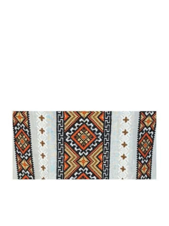 Bluza Damă Bumbac Mânecă Lungă Alb/Portocaliu