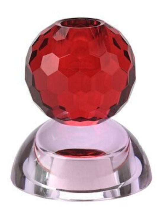 Candle Holder Suitable for Tealights Crystal in Red Color