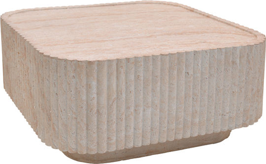 Măsuță Centrală Pătrată Doric Aspect Travertin M80xL80xÎ38cm Măsuță Centrală Pătrată Doric Aspect Travertin M80xL80xÎ38cm