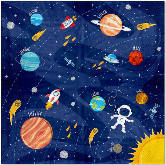 Kosmos Rakete Geburtstag Party-Servietten 33x33cm 10 Stück