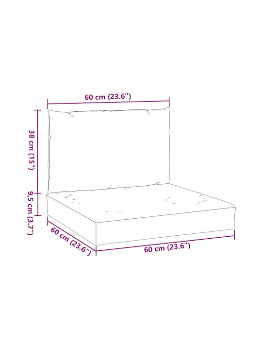 vidaXL Bench Cushion for Pallet with Backrest Melange Blue 2 Pieces