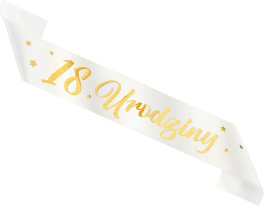 Sash 18. Geburtstag Eighteen Weißes Gold 160cm