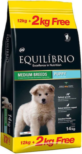 Equilibrio Puppy Medium 2kg Hrană Uscată pentru Căţei de Rase Medii cu Pui și Orez