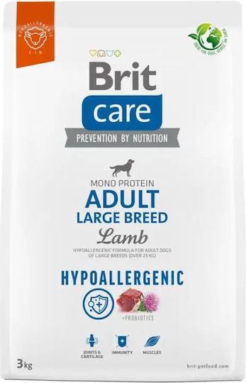 Brit Care Adult Large Breed 3kg Hrană Uscată fără Cereale pentru Câini Adulţi de Rase Mari cu Miel și Orez