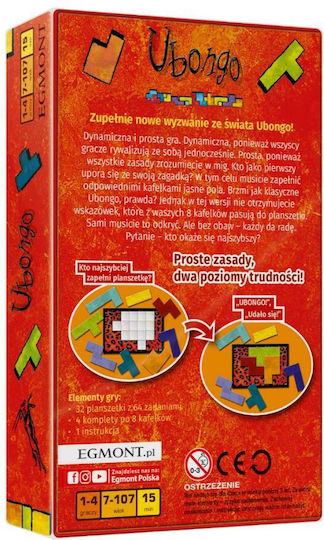 Board Game Ubongo Travel for 1-4 Players 7+ Years Old (PL) Egmont