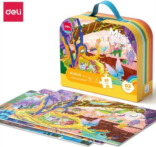 Deli Kinderpuzzle Koffer 89t 3 1 24 30 35 Mi Dinosaur Family 4+ Deli Genius
