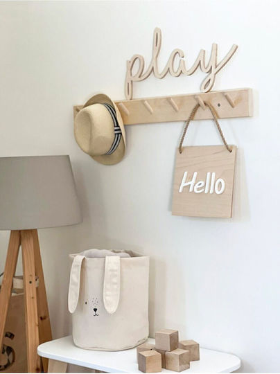 SteweHome Wooden Wall Hanger 7 Hooks Brown 60x6x6cm