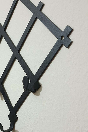 SteweHome Metal Wall Hanger 3 Hooks White 30x30cm