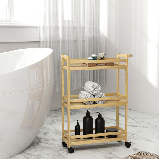 HomCom Boden Badezimmerregal Hölzernes 55x20x75cm