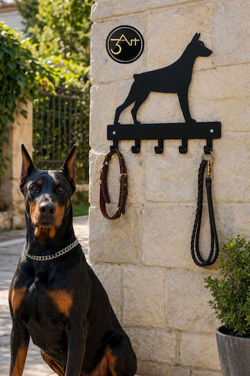 SteweHome Metal Wall Hanger 5 Hooks Black 20x10x10cm