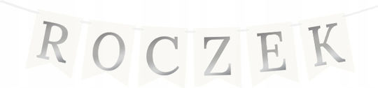 Silver First Birthday Banner 1 Set