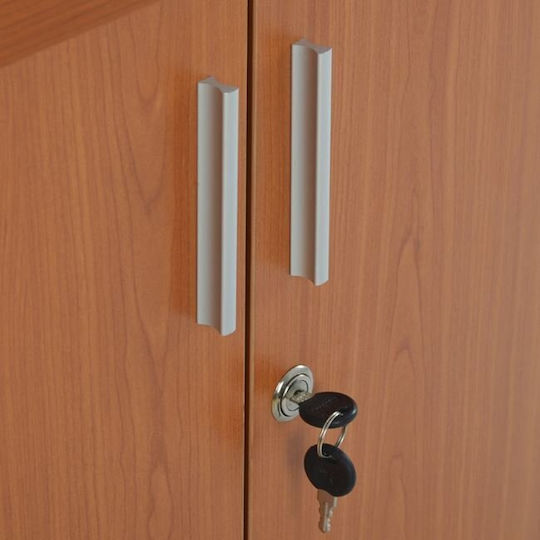 Wooden Office Cabinet with Lock Cherry 80x40x82cm