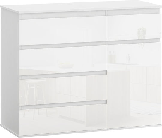 HomCom Büroaufbewahrungsschublade und -schrank Holzweiß 100x40x80cm