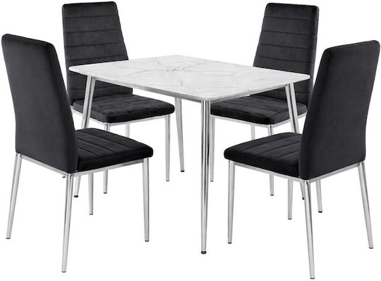 Esszimmer-Set Jetta-oslo Mit 4 Stühlen 120x70cm EM966 S7