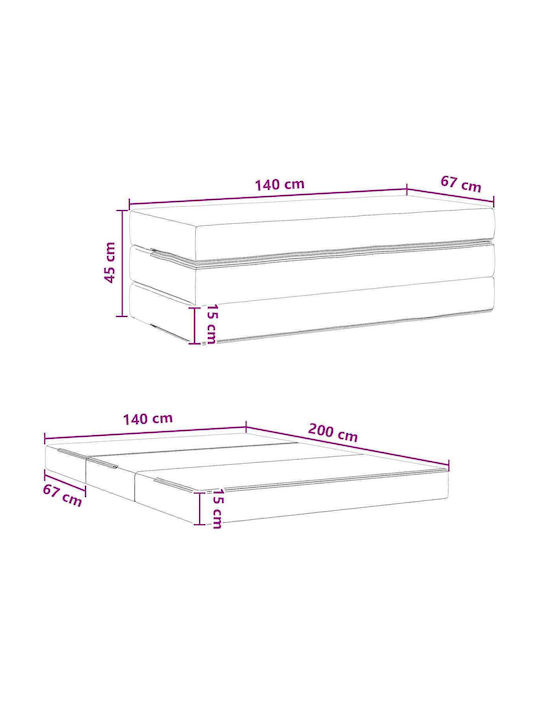 Vielseitiges Sitzsack Bett Blau 140x67x45cm