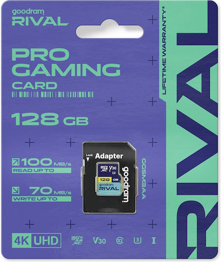 GoodRAM microSDXC 128GB U3 V30 UHS-I 100MB/s с адаптер