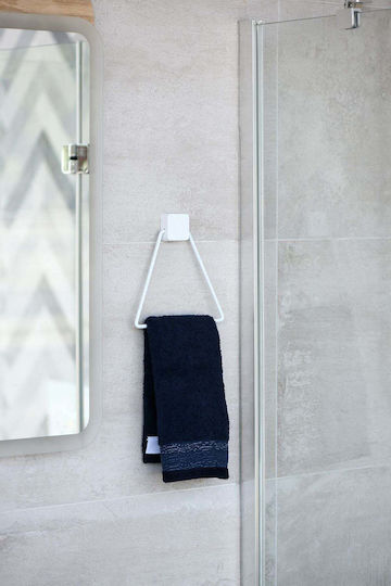 SteweHome Single Bathroom Ring With Screws Inox White
