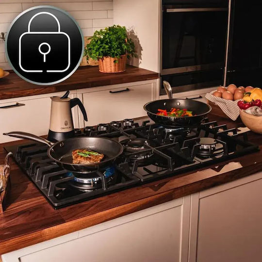 Cecotec Bolero Squad Gn 5200F Plită pe Gaz Autonomă 75x51cm Sticlă Neagră