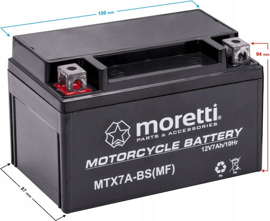 Baterie Agm Gel Moretti Mtx7a-bs Ytx7a-bs