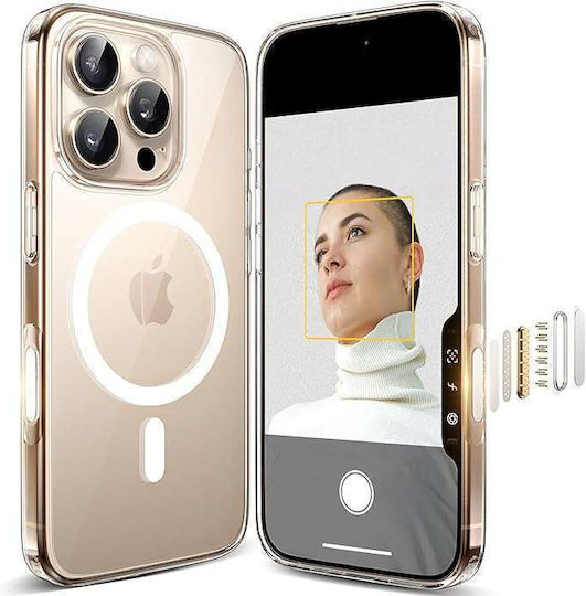 Husă Tip Back Cover iPhone 16 Pro Max Magnetică Transparentă din Silicon