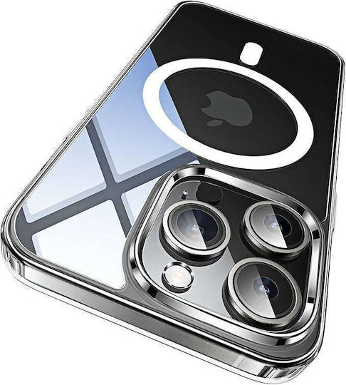 Husă Tip Back Cover iPhone 15 Pro Max Magnetică Transparentă din Silicon