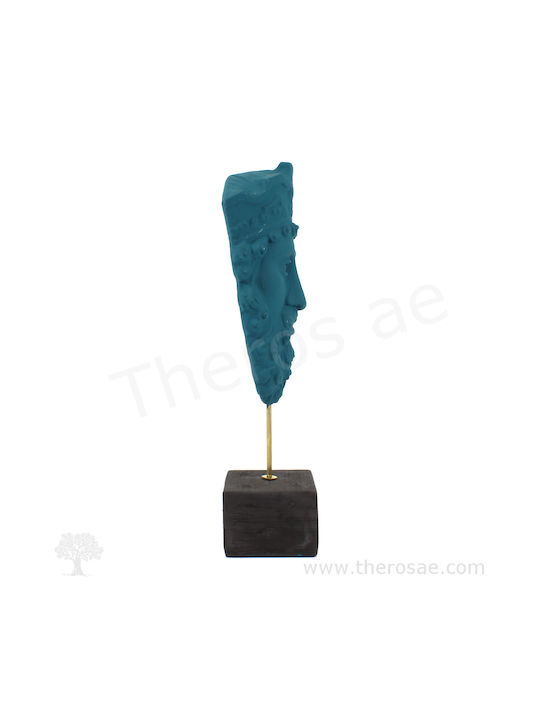 Mască A Lui Poseidon Ceramică 12.5 X 7 X 28.3 Cm Petrol