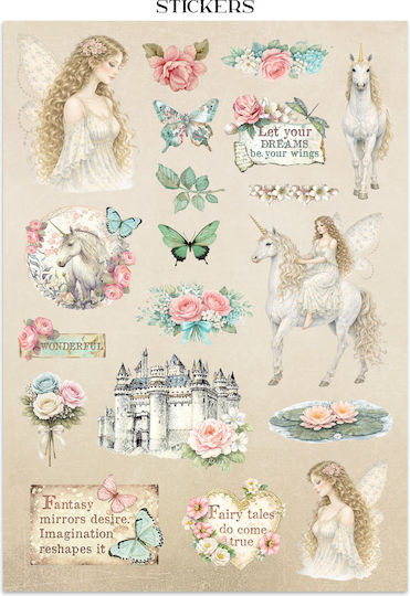 Junk Journal Αυτοκόλλητα Cut-outs Backgrounds Wonderland