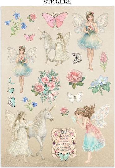 Junk Journal Αυτοκόλλητα Cut-outs Backgrounds Wonderland
