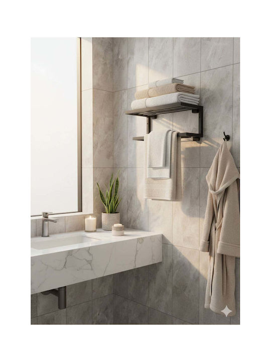 SteweHome Метална Етажерка За Баня 45x27x20см Черна