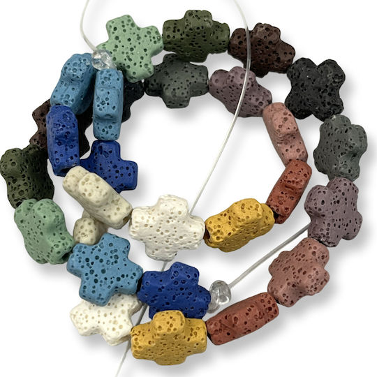 Natural Lava Cross Multicolor Mix 14mm – Series 40cm