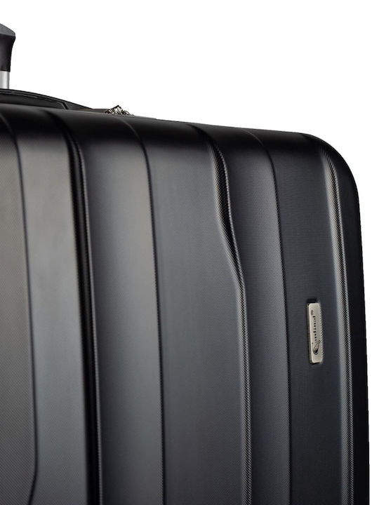Cardinal Cabin Hard Black Suitcase With 4 Wheels Height 55cm