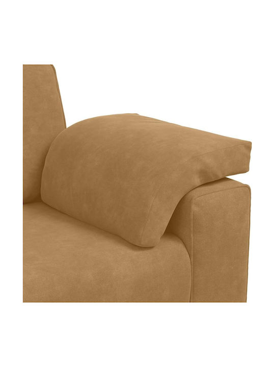 Three-Seater Velvet Brown Couch 220x77x82cm