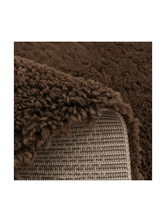 Noelia Living Room Rug Rectangular Shaggy Brown 120x170cm