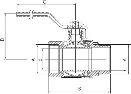 Ball Valve Gw-gz Lever 1 1/4" Standard