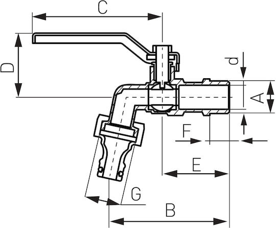 Ball Valve Plastic Hose Connector 3-4"