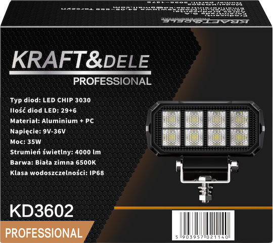 Kraft & Dele LED Фенер Семинар IP68 с Яркост До 4000 Лумени