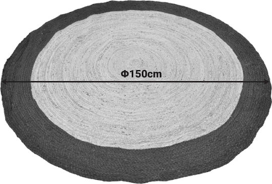 Pakketo Tefeton Handmade Summer Jute Φ150cm Black
