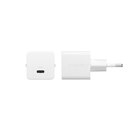 Empower by PanzerGlass Ladegerät ohne Kabel GaN mit USB-C Anschluss 30W Stromlieferung Weißs (EM52411)