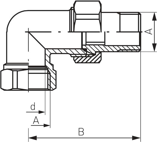 Brass Elbow Fitting O-ring 3/8"