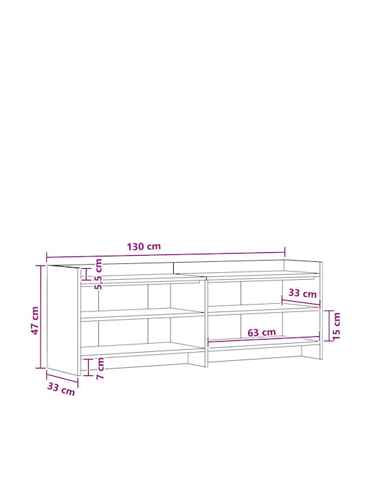 Етажерка За Телевизор Сива С Бетонен Ефект 135x33x47см