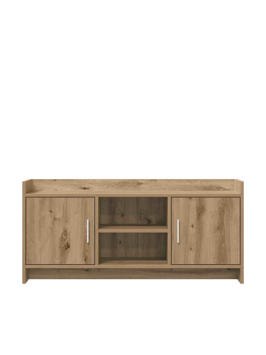 TV-Ständer aus Metall & Eiche Spanplatte M102xT33xH47cm
