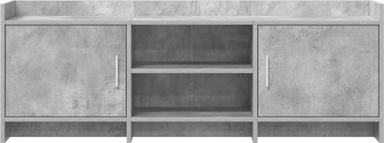 TV-Ständer aus Metall & Holz Grau Beton M130xT33xH47cm