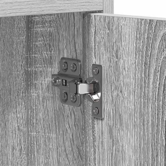 TV-Ständer aus Metall & Holz Grau Sonoma M130xT33xH47cm