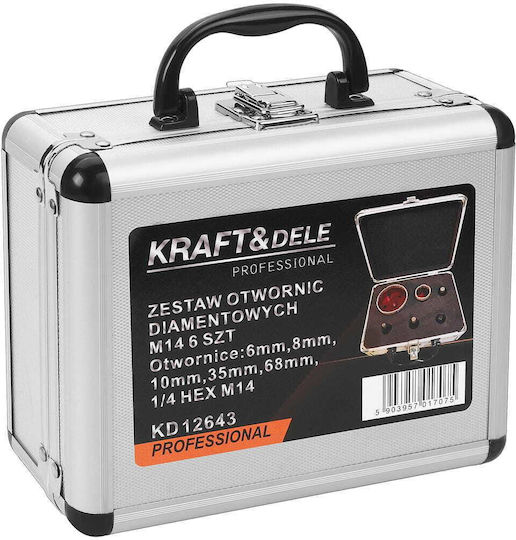 Kraft & Dele Set Hole Saws Dry Cutting with Diameter from 6mm to 68mm