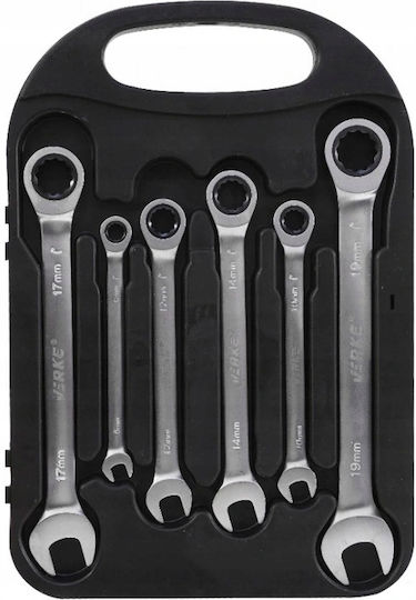 Set Chei Poligonale Germane Cu Inel Cu Clichet 8-19mm 7 Bucăți