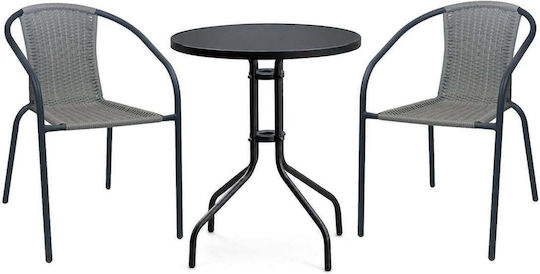 Dining Set 2 Pieces Black Dining Set 2 Pieces Black