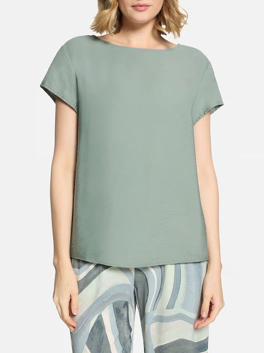 Betty Barclay Damen Bluse Kurzärmelig Grün