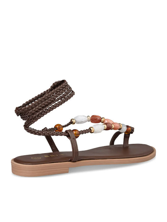 Flache Sandalen Für Damen Braun